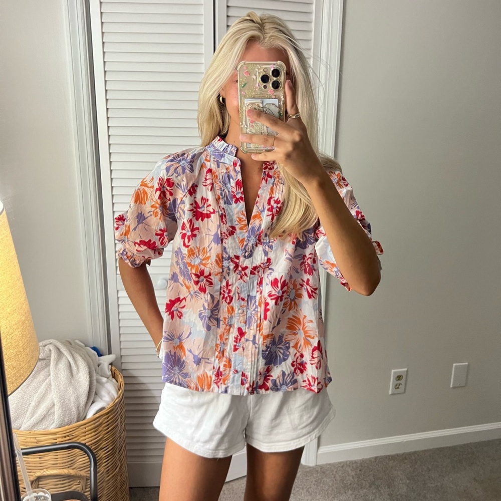 Revolve Puff sleeve top 🎀 Small NWT